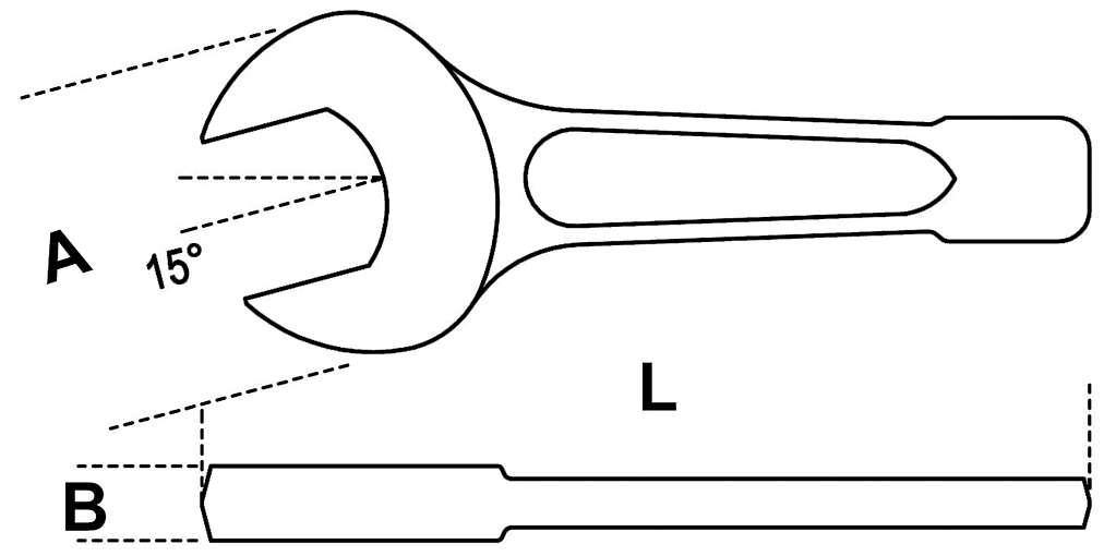 Ключ рожковый ударный короткий 46 мм GARWIN GR-IU046