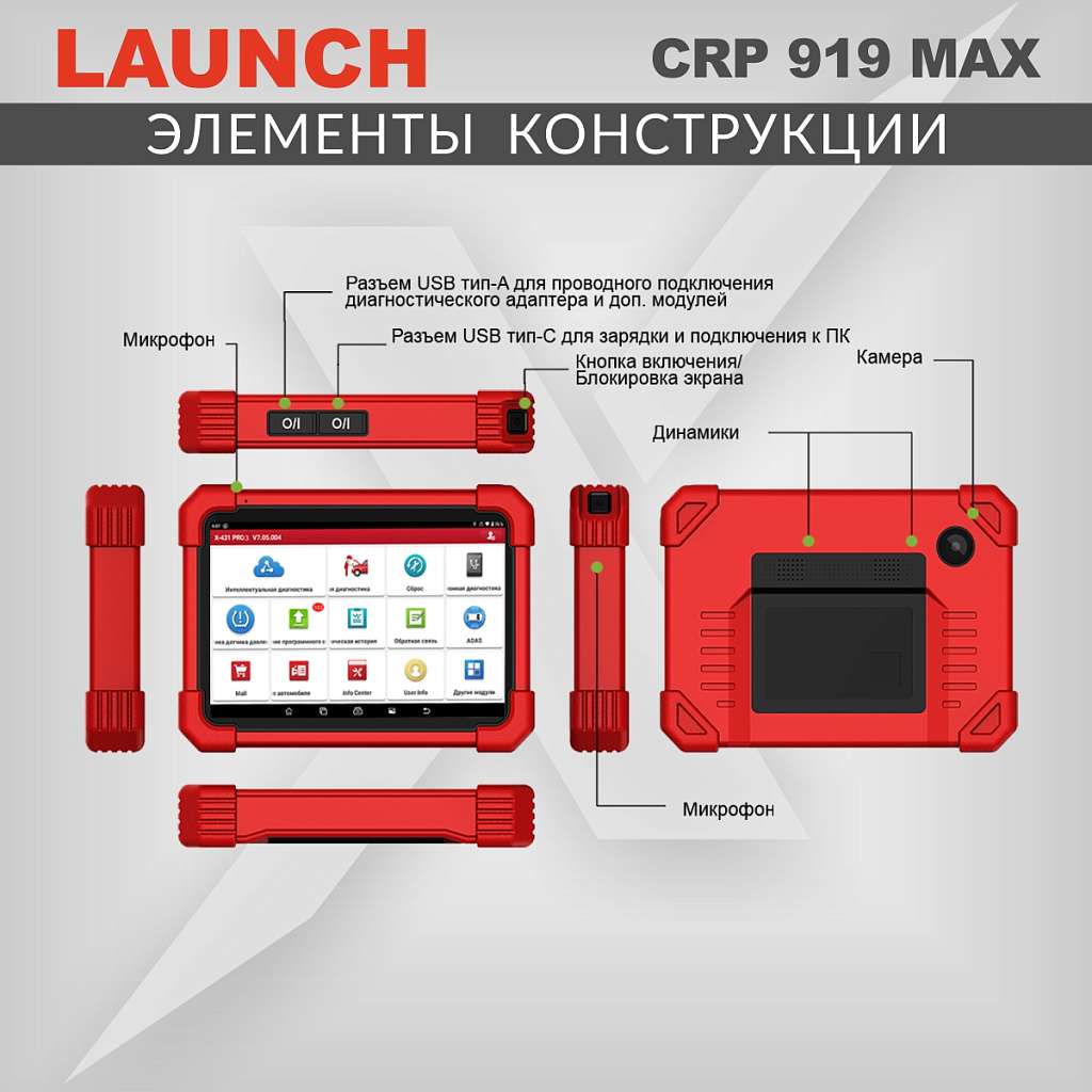 Диагностический мультимарочный сканер Launch CRP919 MAX LNC-190