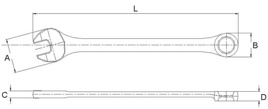 Ключ комбинированный удлинённый дюймовый 1-1/16" Licota AWT-TRM0014 купить в Москва