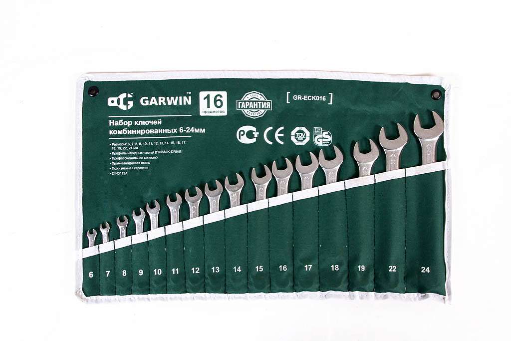 Набор ключей комбинированных 16 предметов 6-24мм GARWIN GR-ECK016 фото